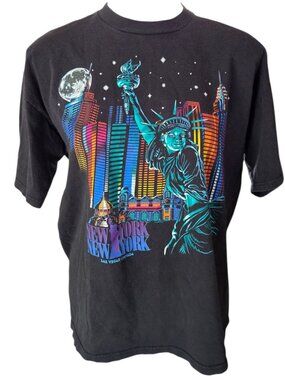 90s New York New York Hotel Las Vegas 100% Cotton Liberty T-shirt LARGE USA